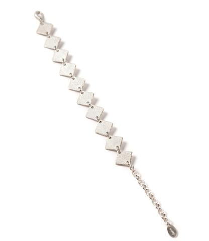 Brushed Silver Diamond Earring