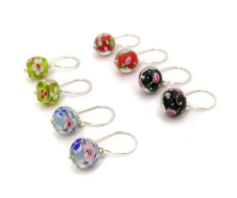 Glass Flower Earrings