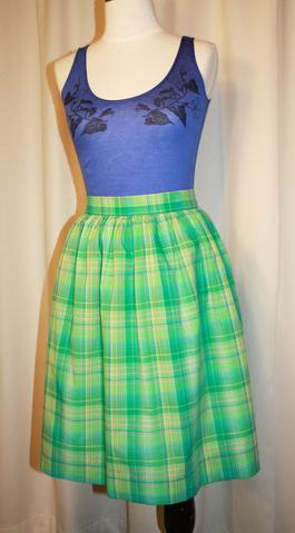 Green Gathered Skirt
