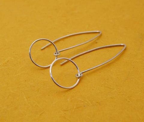 Triangular Drop Earrings with Circles
