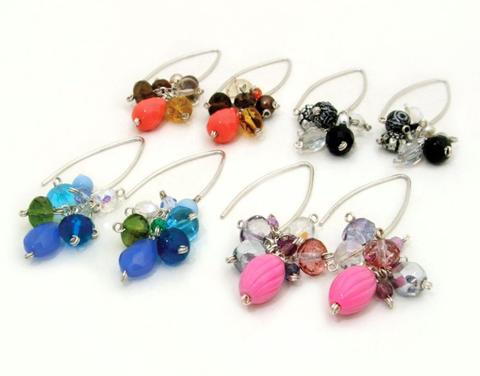 Triangular Cluster Earrings