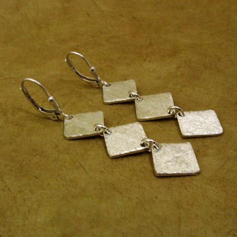 Triple Diamond Waterfall Earrings